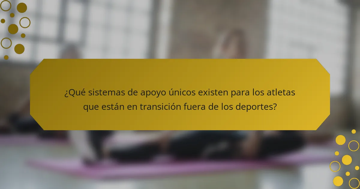 ¿Qué sistemas de apoyo únicos existen para los atletas que están en transición fuera de los deportes?